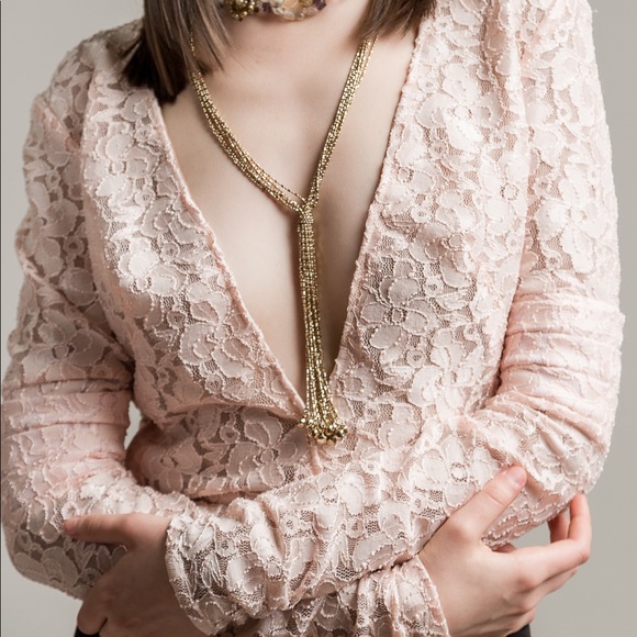 deep v neck lace top